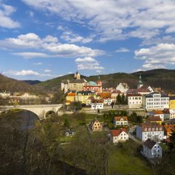 Loket castle and old town, Western Bohemia, Czech Republic
